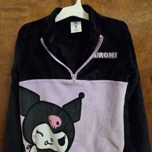 Hybrid Apparel Kuromi Black Fleece Top